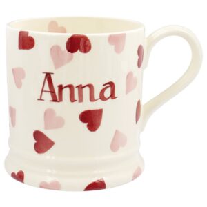 Personalised Pink Hearts 1 Pint Mug - Customise Your Own Pottery | Emma Bridgewater