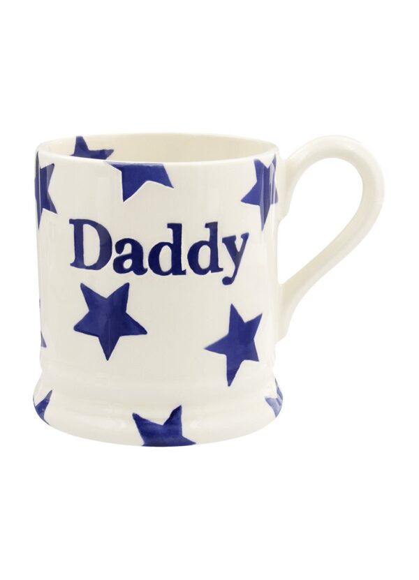 Emma Bridgewater  Seconds Blue Star Daddy 1/2 Pint Mug - Unique Handmade & Handpainted English Earthenware Tea/Coffee Mug - Image 2