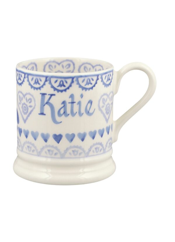 Personalised Blue Sampler 1/2 Pint Mug  - Customise Your Own Pottery  | Emma Bridgewater