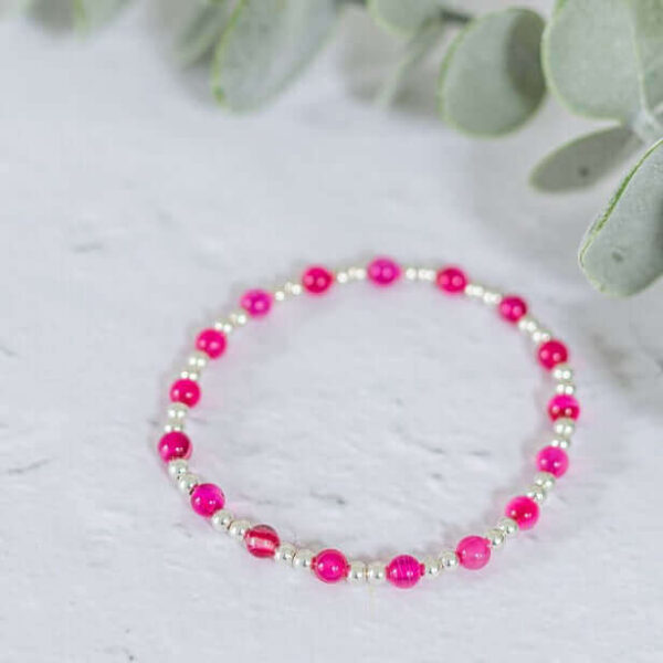 Pink Stone Bracelet | Metal: Sterling Silver | Bracelet length: 18.0cm