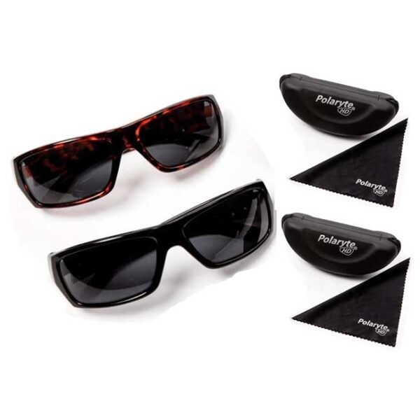 2 x Polaryte HD Sunglasses Black + Tortoiseshell | Best Direct UK