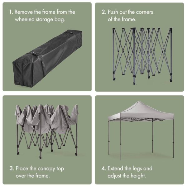 Premium Pop Up Gazebo – Grey 3m x 3m - Image 4