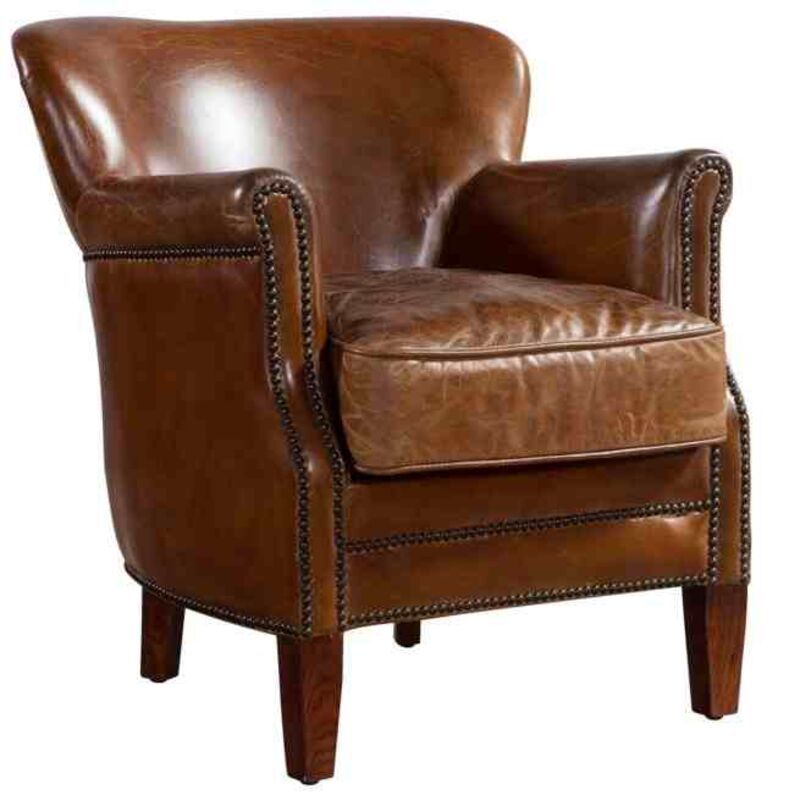Professor Vintage Distressed Real Leather Armchair