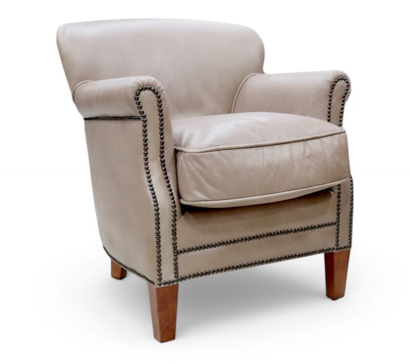 Professor Vintage Mushroom Real Leather Armchair