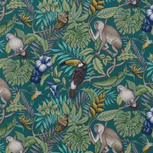 iLiv Rain Forest Made To Measure Lined Curtains Lagoon