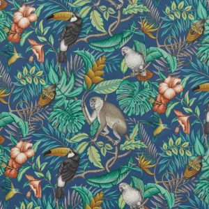 iLiv Rain Forest Made To Measure Lined Curtains Marine