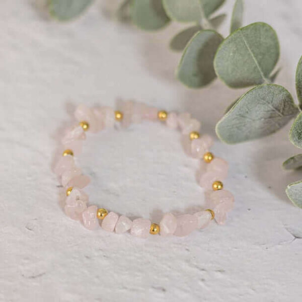 Rose Quartz Bracelet | Metal: Gold Vermeil | Bracelet length: Custom Size