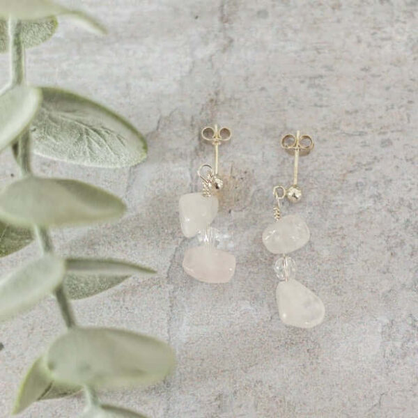 Rose Quartz Earrings | Metal: Sterling Silver