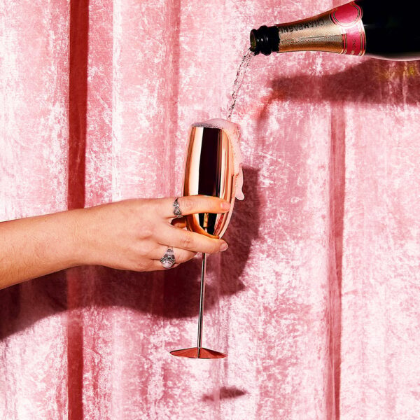 Rose Gold Champagne Flutes - Image 2