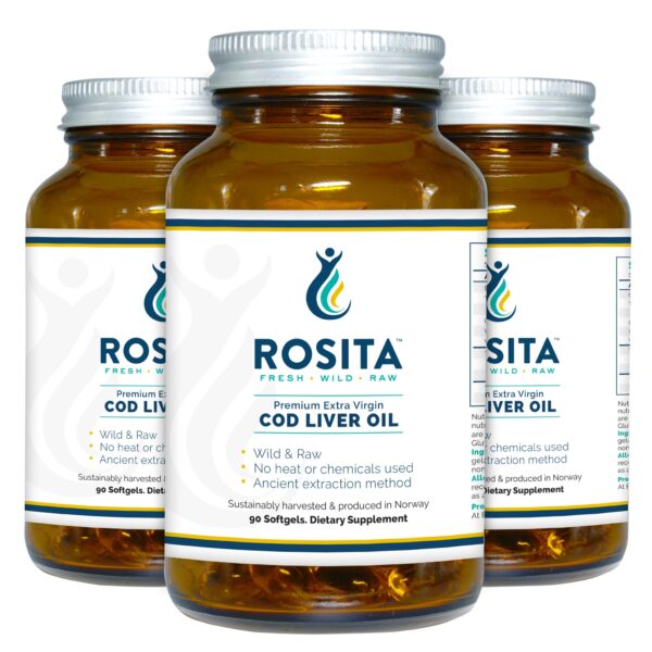 Rosita Extra Virgin Cod Liver Oil (EVCLO) Softgels | 90 Capsules x3 | 3 Pack Bundle