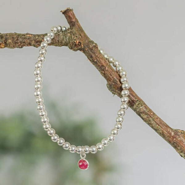 Ruby July Birthstone Bracelet | Metal: Gold Filled | Size: Custom Size