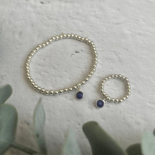 Sapphire Jewellery Sets | Bracelet Length: Small - 16.5cm | Ring Size: Large - 7cm