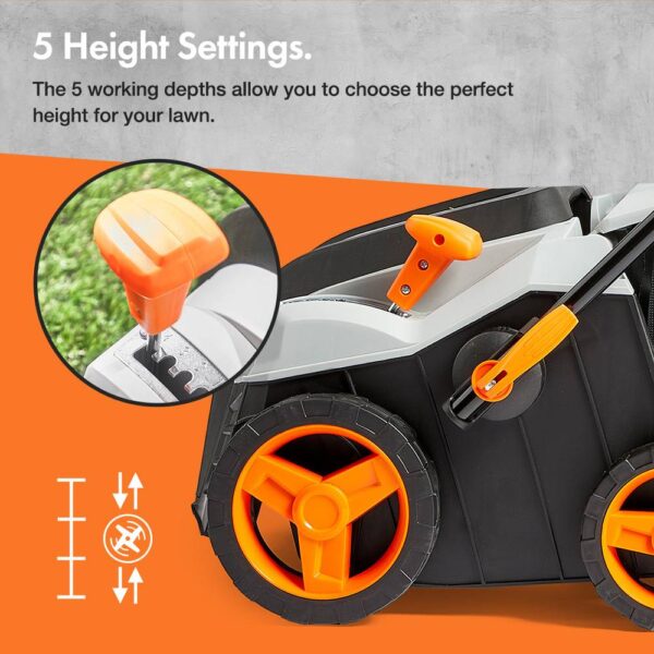 1800w 2 in 1 Electric Lawn Scarifier and Rake - Image 3