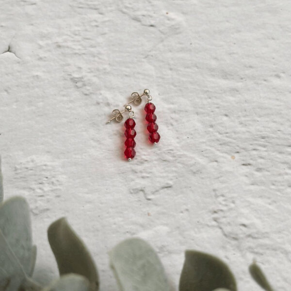 Scarlet Crystal Drop Earrings | Metal: Sterling Silver