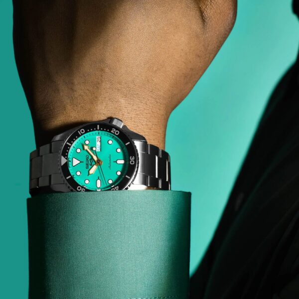 Seiko 5 Sports SRPK33K1 SKX Midi Reissue Teal Dial Automatic Men's Watch - Image 3