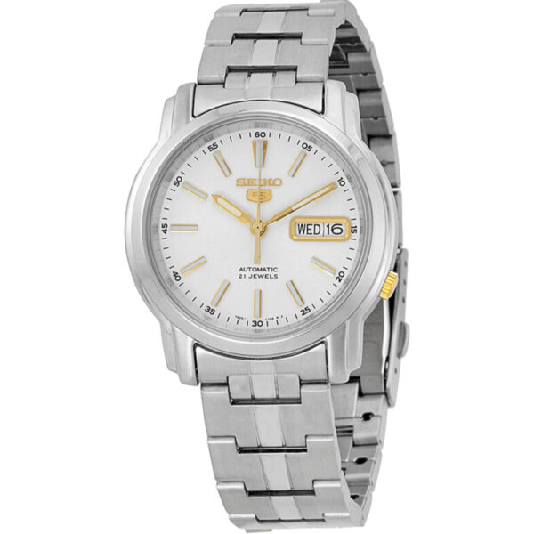 Seiko 5 Automatic White Dial Stainless Steel Strap Men's Watch SNKL77K1