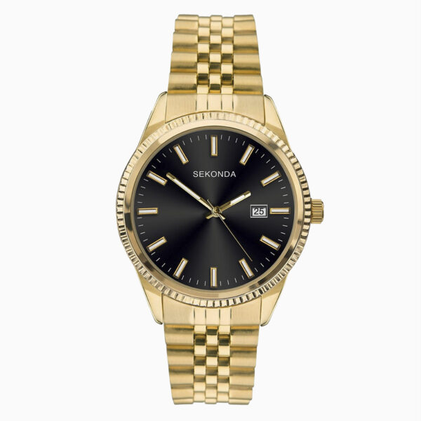 Sekonda Sekonda King Men's Watch | Gold Case & Stainless Steel Bracelet with Black Dial | 1642