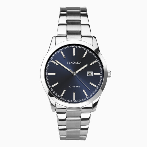 Sekonda Sekonda Taylor Men's Watch | Silver Case & Stainless Steel Bracelet with Blue Dial | 1943