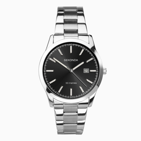 Sekonda Sekonda Taylor Men's Watch | Silver Case & Stainless Steel Bracelet with Black Dial | 1944