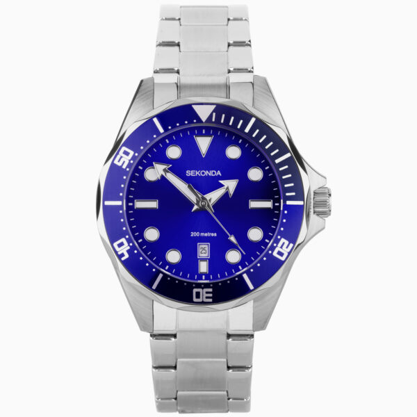 Sekonda Sekonda Hudson Men's Watch | Stainless Steel Case & Bracelet with Blue Dial | 30097