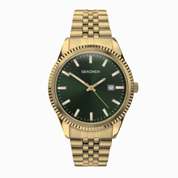 Sekonda Sekonda King Men’s Watch | Gold Alloy Case & Stainless Steel Bracelet with Green Dial | 30157