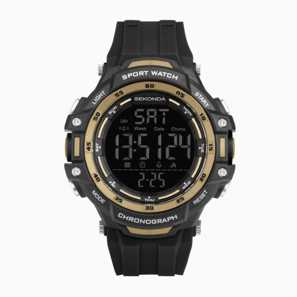 Sekonda Sekonda Crossfell Digital Men’s Watch | Black Plastic Case & Strap with Black LCD Display | 30162