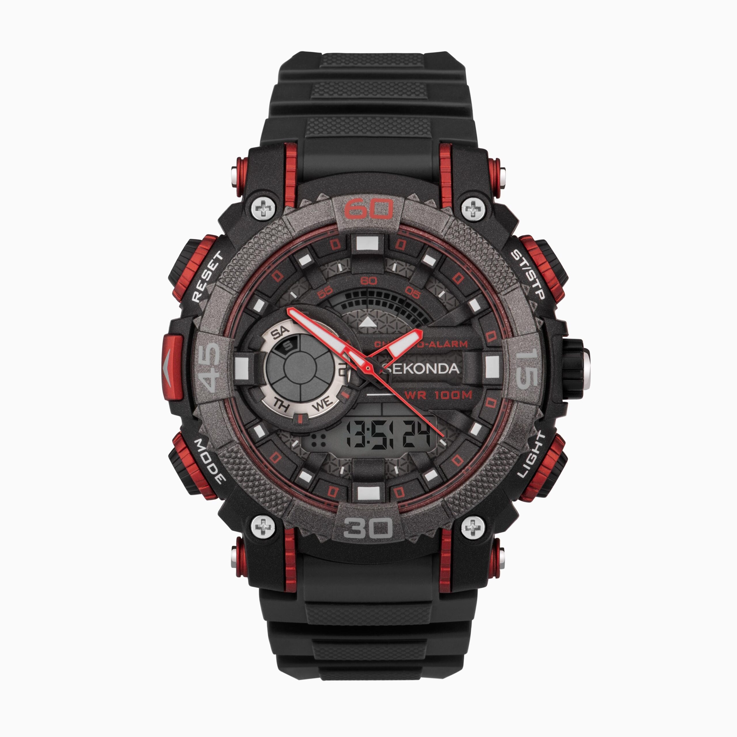 Sekonda Sekonda Malvern Digital Men’s Watch | Black Plastic Case & Strap with Black Dial | 30166