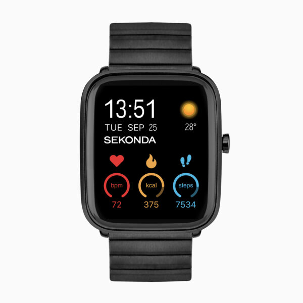 Sekonda Sekonda Motion Plus Smart Watch | Black Alloy Case & Stainless Steel Bracelet | 30223