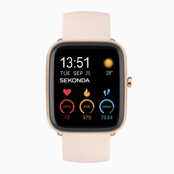 Sekonda Sekonda Motion Plus Smart Watch | Rose Gold Alloy Case & Pink Silicone Strap | 30224