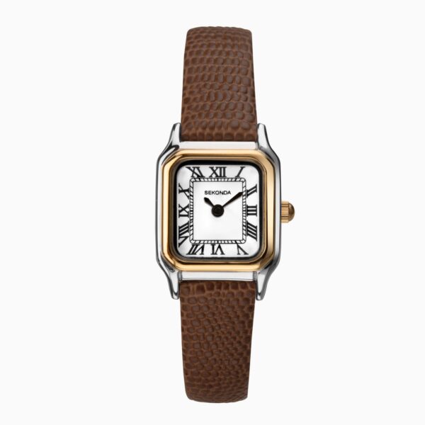 Sekonda Sekonda Monica Ladies Watch | Two Tone Case & Leather Strap with White Dial | 40294