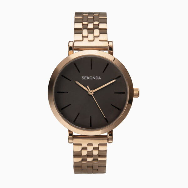 Sekonda Sekonda Minimal Ladies Watch | Rose Gold Case & Stainless Steel Bracelet with Grey Dial | 40303