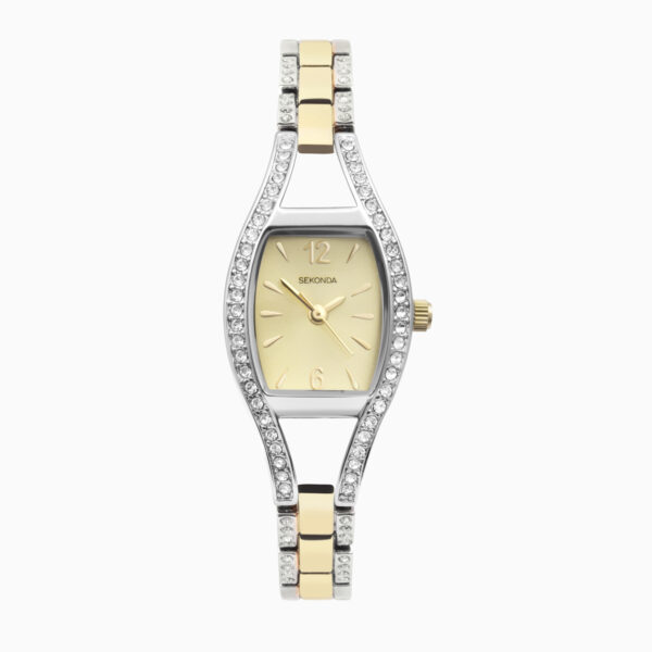 Sekonda Sekonda Cocktail Ladies Watch | Silver Case & Two Tone Bracelet with Champagne Dial | 40380