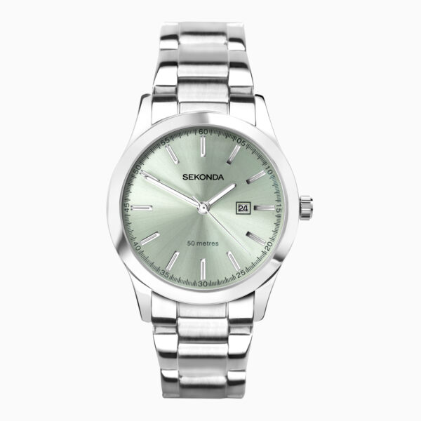 Sekonda Sekonda Taylor Ladies Watch | Silver Case & Stainless Steel Bracelet with Pale Green Dial | 40397