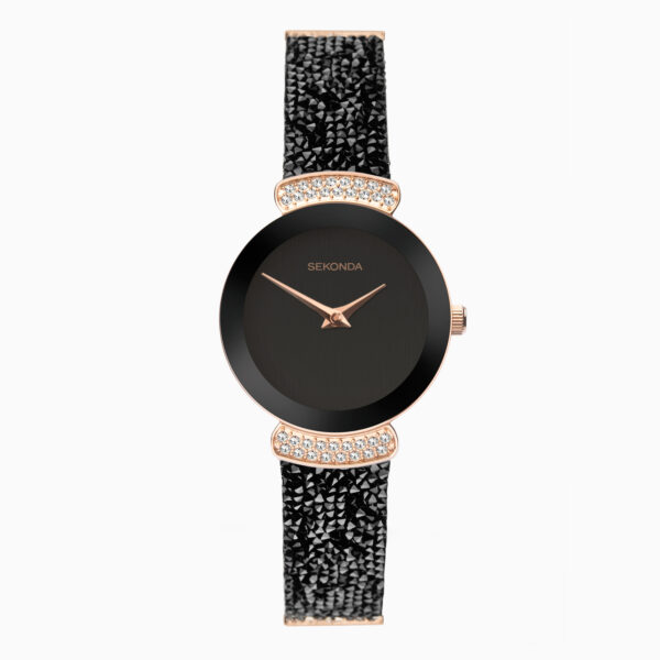 Sekonda Seksy Ladies Watch | Black Brass Case & Bracelet with Black Dial| 40425