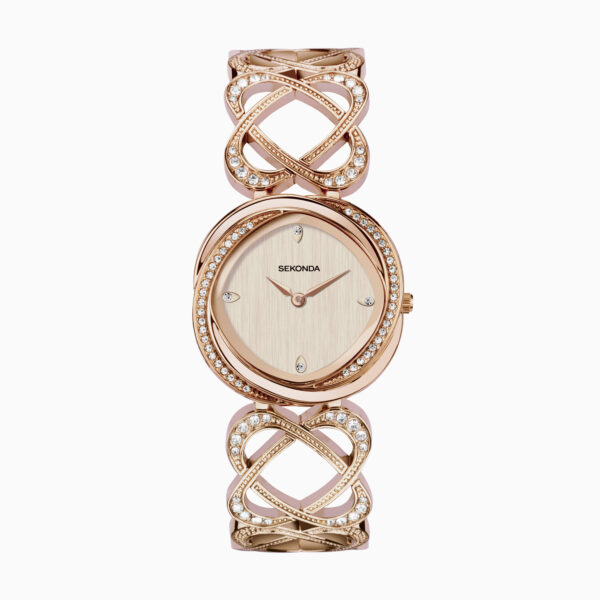 Sekonda Sekonda Hidden Hearts Ladies Watch | Rose Gold Case & Alloy Bracelet with Rose Dial | 40509