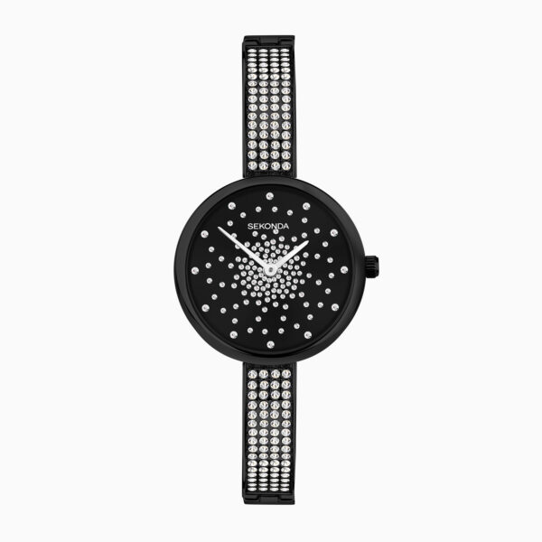 Sekonda Sekonda Celeste Starlet Ladies Watch | Black Alloy Case & Bracelet with Black Dial | 40632