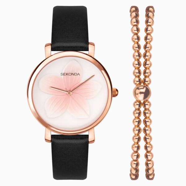 Sekonda Sekonda Ladies Gift Set Watch | Rose Gold Case & PU Strap with White Dial | 49008