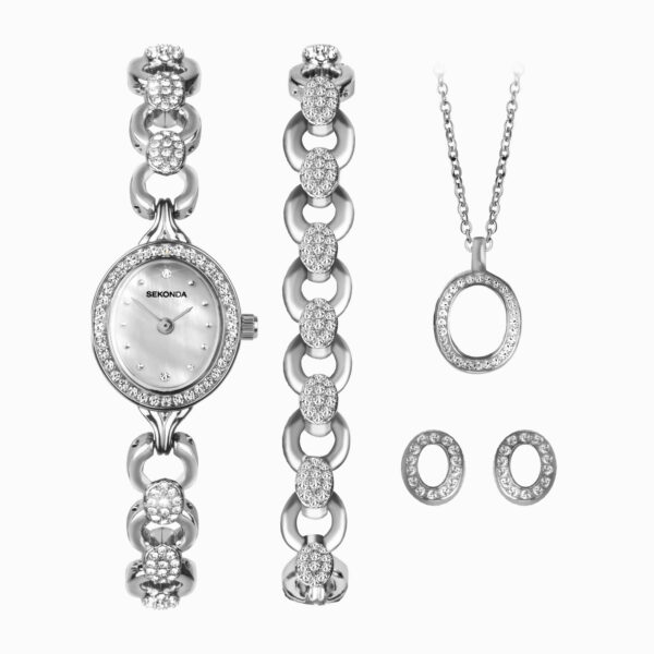 Sekonda Sekonda Ladies Watch Gift Set | Silver Case & Alloy Bracelet with White Dial | 49019