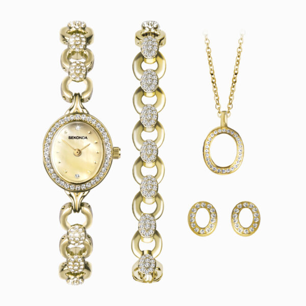 Sekonda Sekonda Ladies Watch Gift Set | Gold Case & Alloy Bracelet with Champagne Dial | 49020