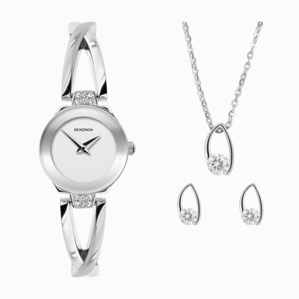 Sekonda Sekonda Ladies Dress Watch Gift Set | Silver Alloy Case & Bracelet with Silver Dial | 49032