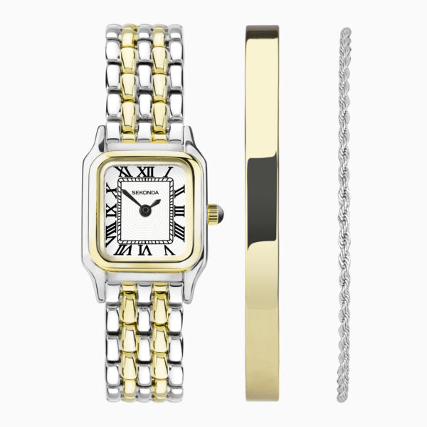 Sekonda Sekonda Monica Ladies Watch Gift Set | Two Tone Alloy Case & Bracelet with White Dial | 49039