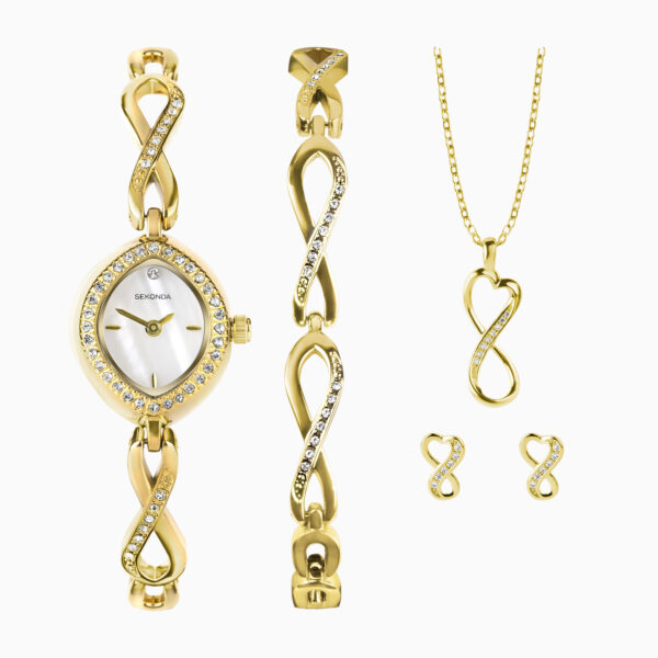 Sekonda Sekonda Infinity Ladies Watch Gift Set | Gold Alloy Case & Bracelet with Mother of Pearl Dial | 49057