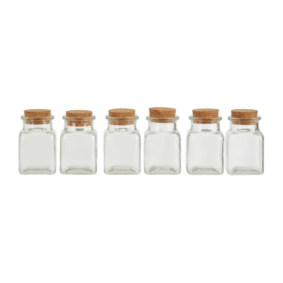 Set of Square Glass Jars with Cork Stoppers - Funky Chunky Furniture