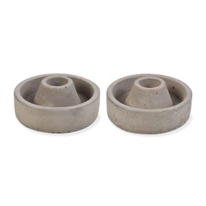 Short Grey Taper Candle Holders  - Funky Chunky Furniture