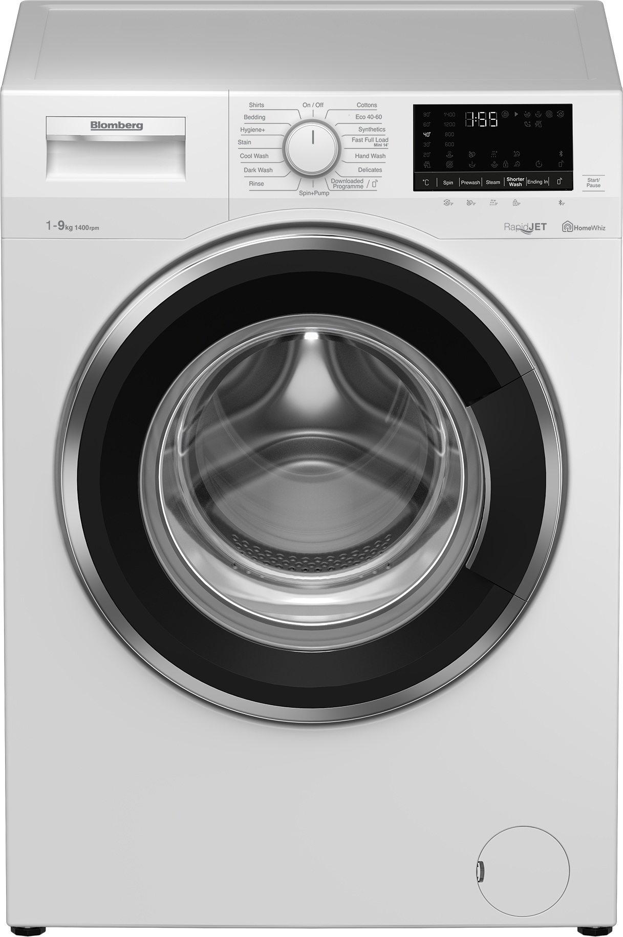 9kg 1400 Spin Washing Machine with RapidJet technology - White