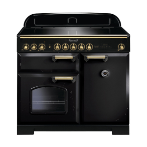 115570 CLASSIC Deluxe 100cm Induction Range Cooker, Black/Brass Trim