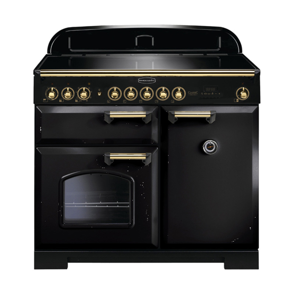 115570 CLASSIC Deluxe 100cm Induction Range Cooker, Black/Brass Trim