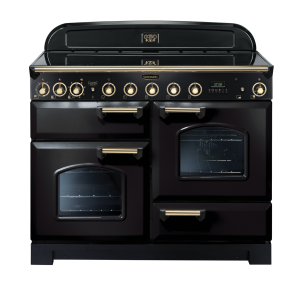 90430 CLASSIC Deluxe 110cm Induction Range Cooker, Black/Brass Trim