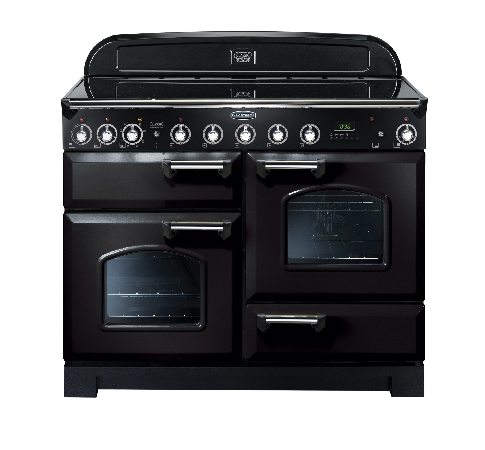 90380 CLASSIC Deluxe 110cm Induction Range Cooker, Black/Chrome Trim