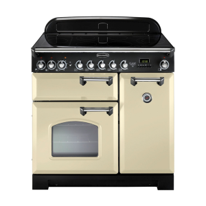 81640 CLASSIC Deluxe 90cm Ceramic Range Cooker, Cream/Chrome Trim